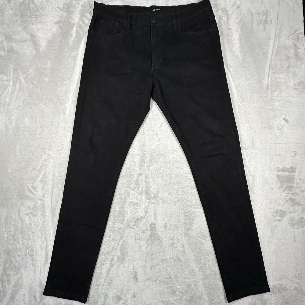 Saint Morta Mens 36x32 Jeans Tapered Skinny Black Denim Streetwear Pants Y2K VTG
